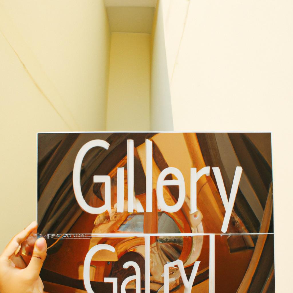 Person holding art gallery brochure